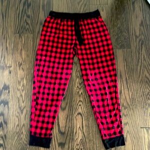 Plaid pajama pants, red and black. Soft comfy material. Lightly used.